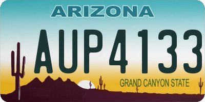 AZ license plate AUP4133