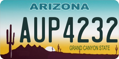 AZ license plate AUP4232