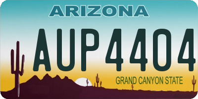 AZ license plate AUP4404