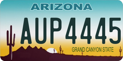 AZ license plate AUP4445