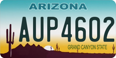 AZ license plate AUP4602
