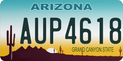 AZ license plate AUP4618
