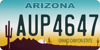 AZ license plate AUP4647