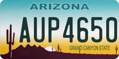 AZ license plate AUP4650