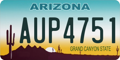 AZ license plate AUP4751