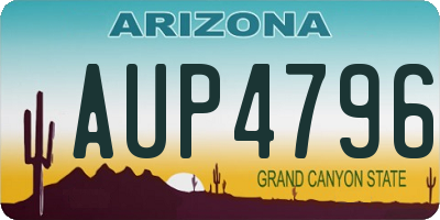 AZ license plate AUP4796