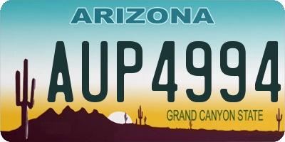 AZ license plate AUP4994