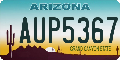 AZ license plate AUP5367