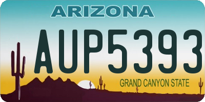 AZ license plate AUP5393
