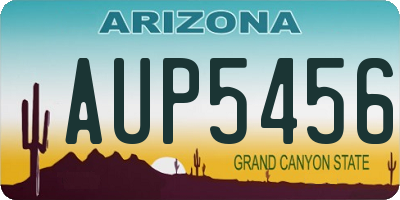 AZ license plate AUP5456