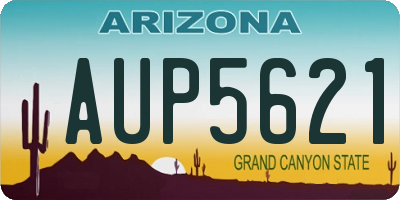 AZ license plate AUP5621