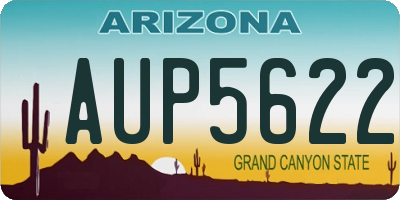 AZ license plate AUP5622