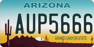 AZ license plate AUP5666
