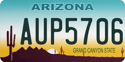 AZ license plate AUP5706