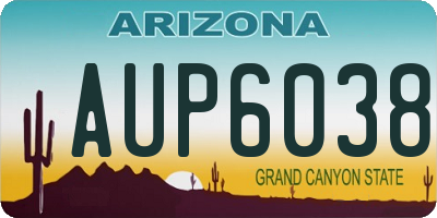 AZ license plate AUP6038