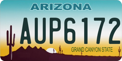 AZ license plate AUP6172