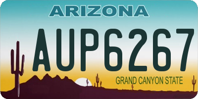 AZ license plate AUP6267