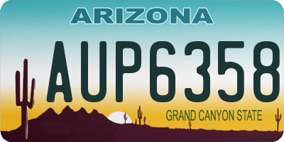 AZ license plate AUP6358