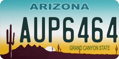AZ license plate AUP6464