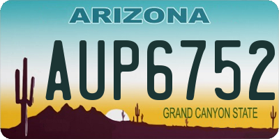AZ license plate AUP6752