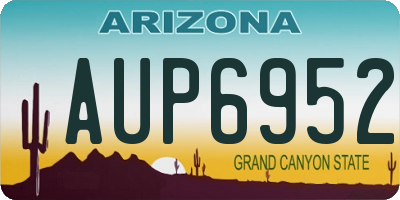AZ license plate AUP6952