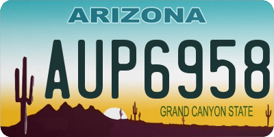 AZ license plate AUP6958
