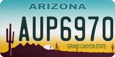 AZ license plate AUP6970