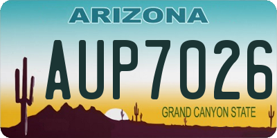 AZ license plate AUP7026