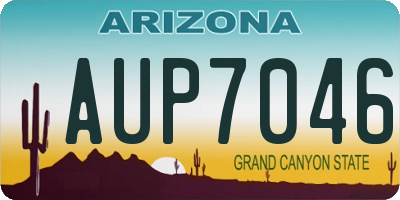 AZ license plate AUP7046