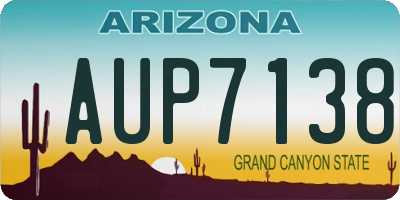 AZ license plate AUP7138