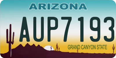 AZ license plate AUP7193