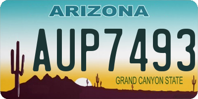 AZ license plate AUP7493