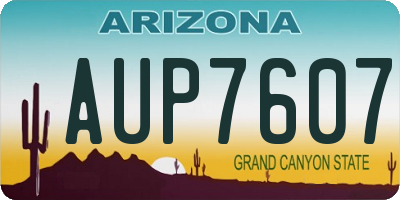 AZ license plate AUP7607