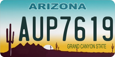 AZ license plate AUP7619