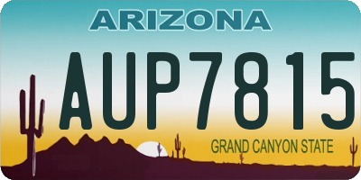 AZ license plate AUP7815