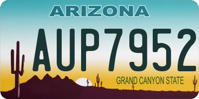 AZ license plate AUP7952