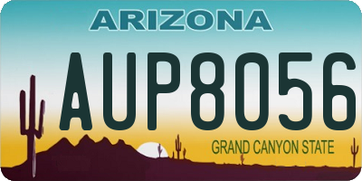 AZ license plate AUP8056