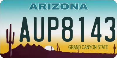 AZ license plate AUP8143
