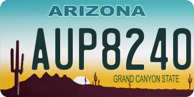 AZ license plate AUP8240