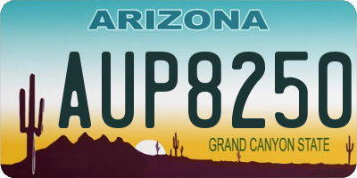 AZ license plate AUP8250