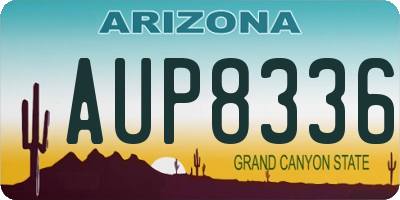 AZ license plate AUP8336