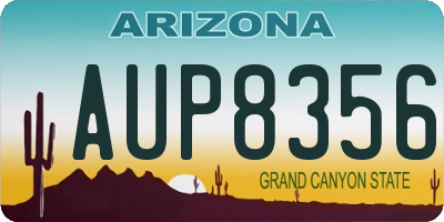 AZ license plate AUP8356