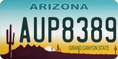 AZ license plate AUP8389