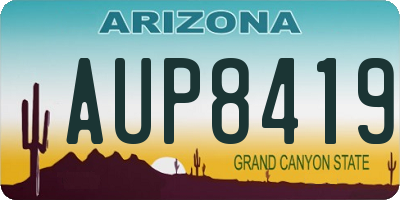 AZ license plate AUP8419