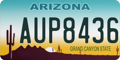 AZ license plate AUP8436