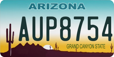 AZ license plate AUP8754