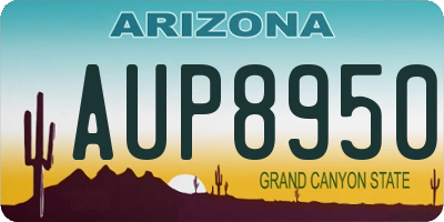 AZ license plate AUP8950