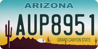 AZ license plate AUP8951