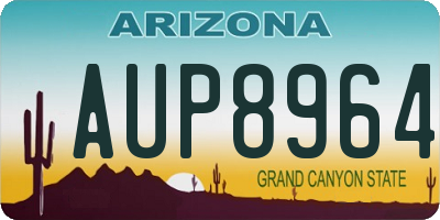 AZ license plate AUP8964