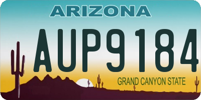 AZ license plate AUP9184